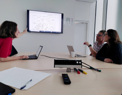 Members of Project GOLIAT's WP6, during a work meeting.